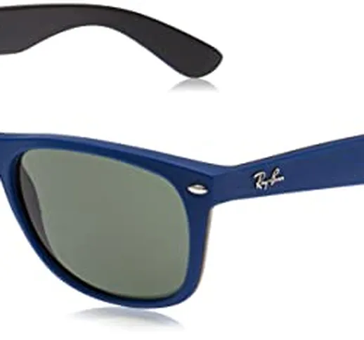 Ray-Ban New Wayfarer Color Mix RB2132-646331-55 Occhiali, Matte/Blue, 55.0 Unisex-Adulto