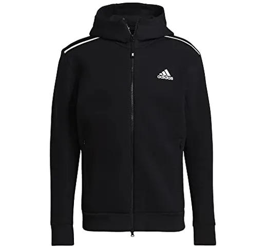 adidas M ZNE Hood Felpa con Cappuccio, Black, L Uomo