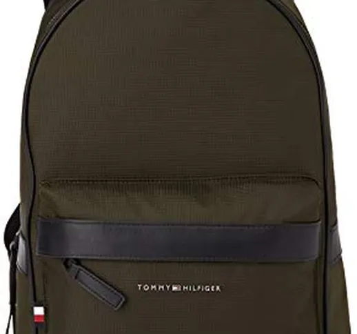 Tommy Hilfiger Elevated Nylon Backpack, Borse Uomo, Verde Mimetico, One Size