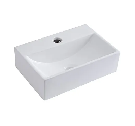 Hudson Reed Sandford Lavabo d'Appoggio Rettangolare per Bagni - Lavandino Bagno con Design...