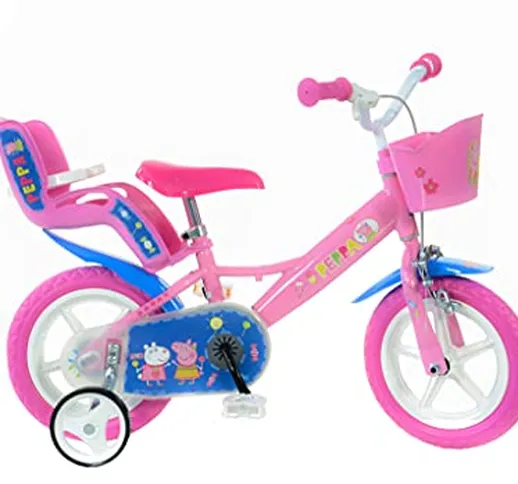Dino Bikes 124RL-PIG Peppa Pig Bicycle, Pink, 12-Inch, Bicicletta, Bici per Bambini, rosa,...