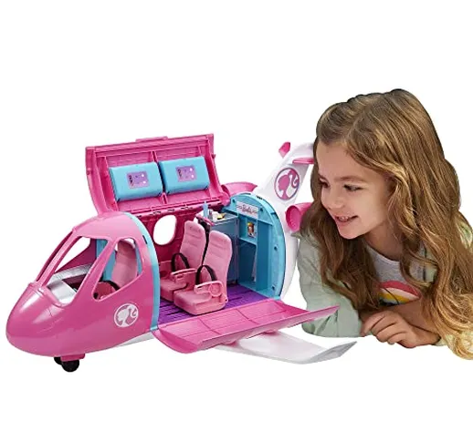 Barbie Aereo dei sogni, Playset Veicolo e Accessori, Bambola Non Inclusa, Giocattolo per B...