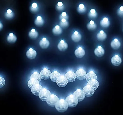 Libershine LED Palloncini Luci, Confezione da 100 palloncini rotondi con illuminazione a L...
