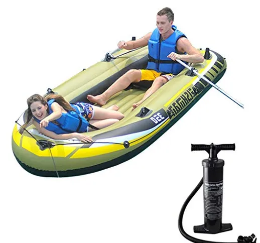 K2 Kayak Gonfiabile per 2 Persone con Barca Gonfiabile, Due Remi in Alluminio E Pompa A Ma...