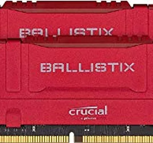 Crucial Ballistix BL2K8G36C16U4R 3600 MHz, DDR4, DRAM, Memoria Gaming Kit per Computer Fis...