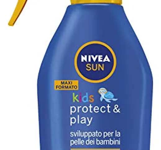 NIVEA SUN KIDS Maxi Spray Solare Kids Protect & Play FP50+ in Flacone da 300 ml, Crema Sol...