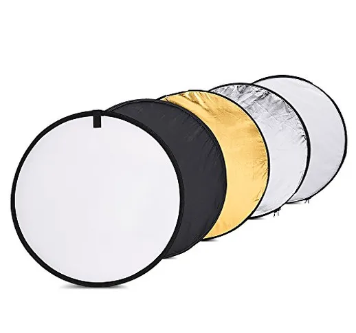 Andoer 24" 60cm 5 in 1 (Oro, Argento, Bianco, Nero, Trasparente) Multi Portatile Pieghevol...