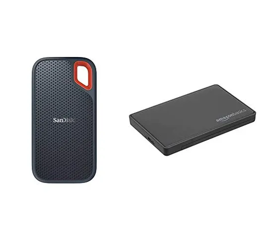 SanDisk Extreme SSD Portatile 2TB, Velocità di Lettura fino a 550MB/s & Amazon Basics Allo...