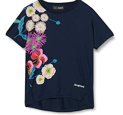 Desigual TS_rhodeisland T-Shirt, Blu (Navy 5000), 164 (Taglia Produttore: 13/14) Bambina