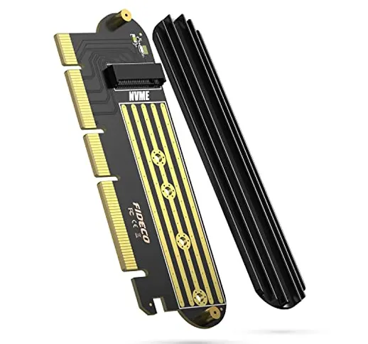 FIDECO Adattatore PCI-E X16 a M.2 NVME, Scheda Adattatore PCI-E 4.0 con Dissipatore di Cal...