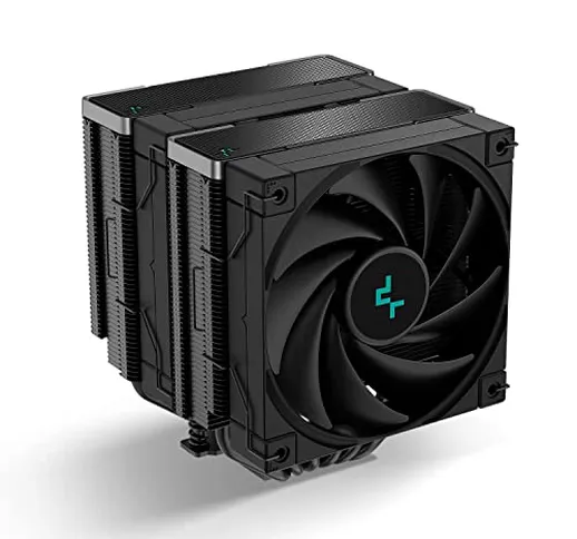 DeepCool AK620 ZERO DARK, Dissipatore Aria per CPU Tutto Nero, 6 HeatPipes, 2x 120 mm FK12...