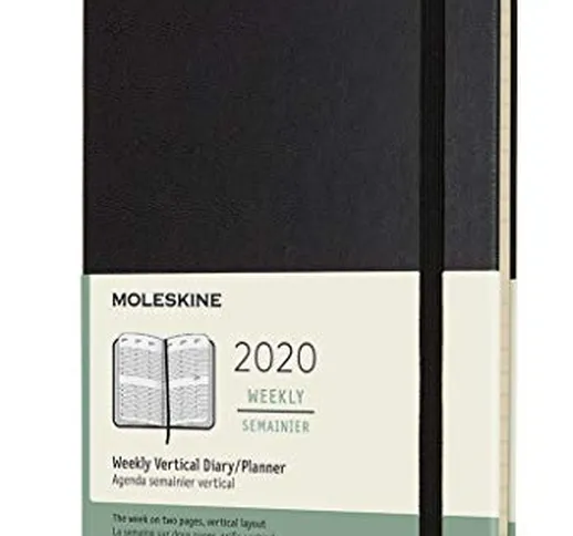 Moleskine 12 Mesi 2020 Agenda Settimanale Verticale, Copertina Rigida e Chiusura ad Elasti...