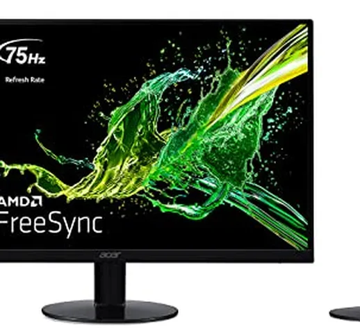 Acer SA240YAbmi Monitor FreeSync, 23,8", Display IPS Full HD, 75 Hz, 4 ms, 16:9, VGA, HDMI...