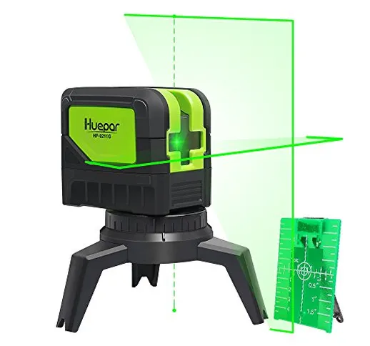 Huepar Livella Laser Verde con 2 Punti a piombo a Modalità Impulso, Livella Laser Autolive...
