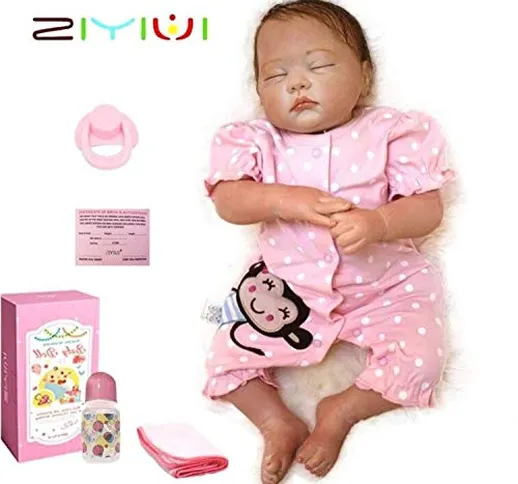 ZIYIUI Bambola Reborn 20 Pollici 50Centimetri Morbido Silicone Vinile Realistica Bambino R...