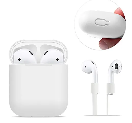 FRTMA Compatible AirPods Case Protective, Silicone Skin Case with Sport Strap Compatible A...