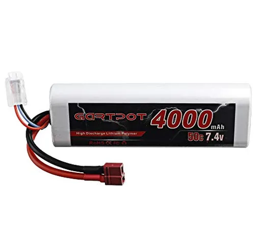 KINGDUO 7.4V 4000Mah 50C 2S Lipo Batteria con T Plug per Auto Rc