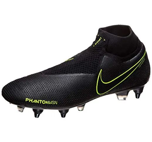 Nike Phantom VSN Elite DF SG-PRO AC, Scarpe da Calcio Unisex-Adulto, Black/Black-Volt, 41...