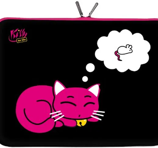 Kitty to Go LS143-15 Notebook Sleeve Laptop neopren case custodia portatile borsa involucr...