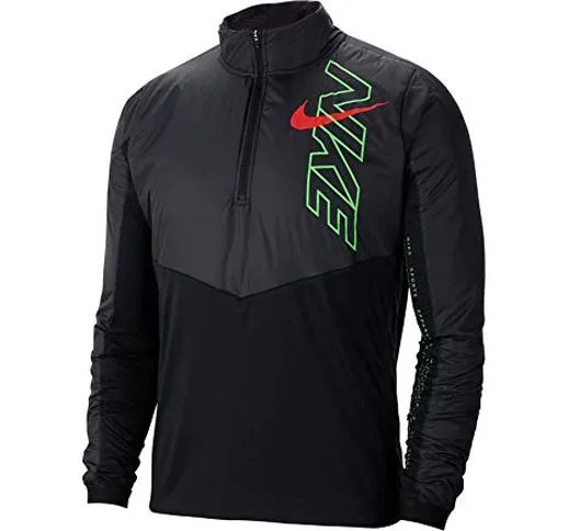 Nike M NK ELMNT Track Top Hz WM Air, T-Shirt A Manica Lunga Uomo, Black/Scream Green/Brigh...