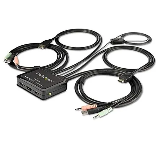 StarTech.com Switch KVM HDMI a 2 porte con cavi integrati - USB 4K 60 Hz (SV211HDUA4K)
