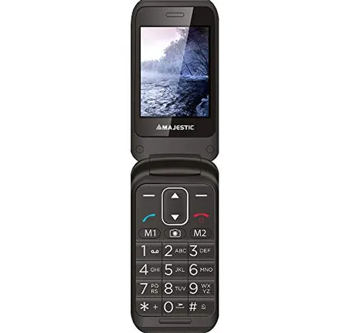 Majestic TLF SILENO 50R FLIP – Senior phone con doppio display TFT a colori, bluetooth, fo...