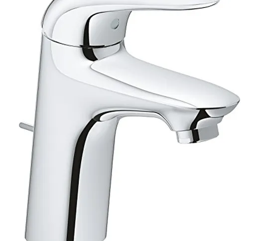 Grohe 23707003 Eurostyle New Miscelatore Monocomando per Lavabo, Leva Chiusa, Cromo, Tagli...