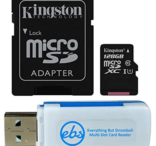 Kingston 128GB SDXC Micro Canvas Select Memory Card and Adapter Bundle Works with Samsung...