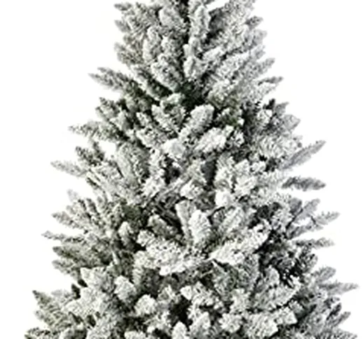 Amazon Basics - Albero di Natale innevato artificiale, 618 estremità di rami con supporto...