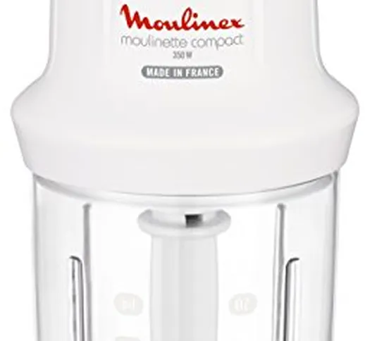 Moulinex MultiMoulinette Compact 1 Tritatutto, 250 ml, 350 W, Plastica, Bianco