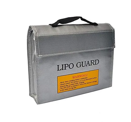 Borsa per batteria per ricarica e stoccaggio sicuri, LiPo Guard Sacchetto Batterie Protezi...