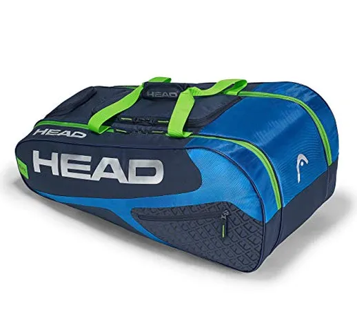 HEAD Elite Allcourt, Borsa per Racchetta Unisex Adulto, Blue/Green, One Size