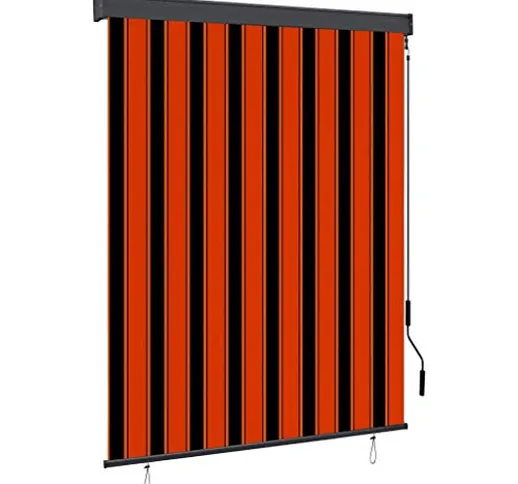 vidaXL - Tenda avvolgibile per esterni, 140 x 250 cm, arancione e marrone