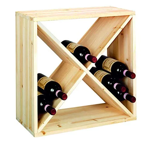 Cantinetta Porta Vino 24 Bottiglie Cubo Wine Cube Grezza Design 48x23x48