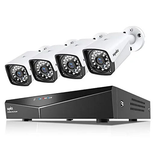 SANNCE 4 Canali Kit sorveglianza Sistema di sicurezza 1080P Kit Telecamera Videosorveglian...