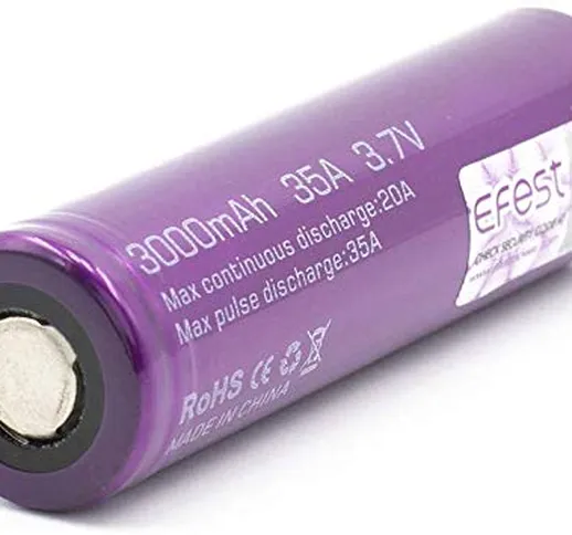 EFEST 3000 mah 35A IMR Batteria singola piatta ad alto drenaggio (1 in un pacchetto) per S...