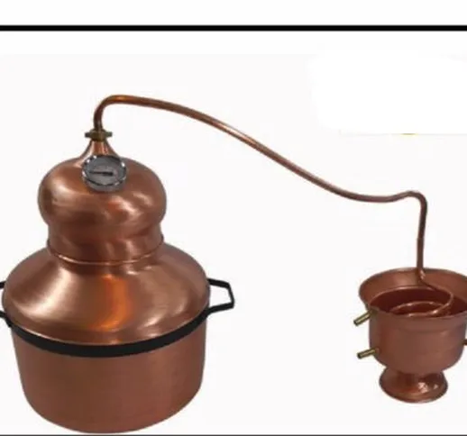 Distillatore Alambicco in Rame 5 litri modello a Serpentina e con Manici