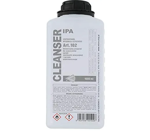 Alcool Isopropilico PURO 1 Litro Detergente liquido per vaschetta ultrasuoni Cleanser Ipa...