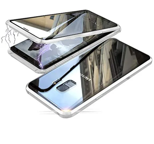 Jonwelsy Cover per Samsung Galaxy S9, Adsorbimento Magnetico Paraurti in Metallo con 360 G...