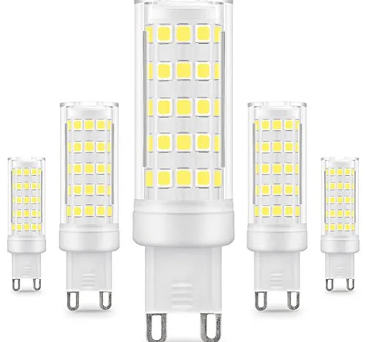 KINDEEP G9 lampadina LED - 8W / 650LM, equivalente di lampadine alogene da 75W, Bianco Fre...