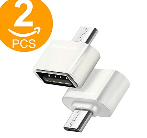 ACT Adattatore da micro USB OTG a USB femmina, confezione da 2, bianco White x 2