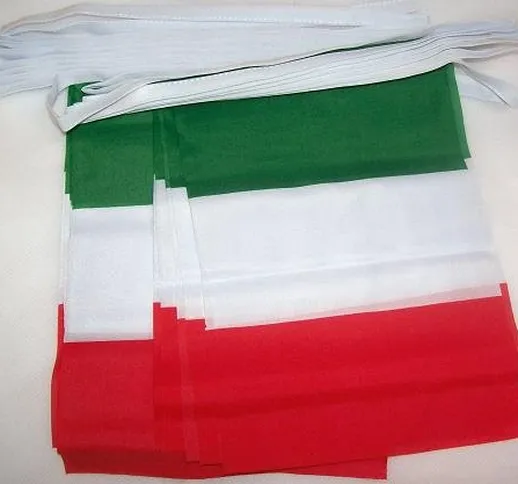 AZ FLAG Ghirlanda 6 Metri 20 Bandiere Italia 21x15cm - Bandiera Italiana 15 x 21 cm - Fest...
