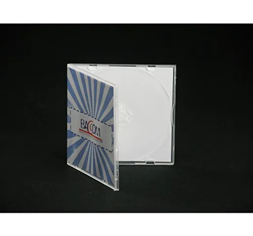 100 Custodie CD PP Singole Trasparenti Slim, Box porta CD 4 mm - Qtecx