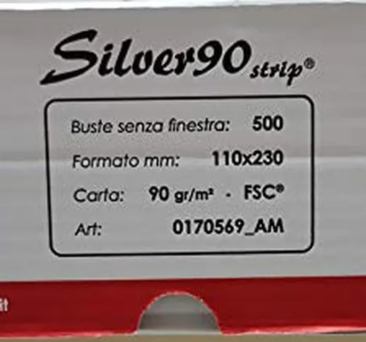 Silver Strip B0170569 500 Buste Commerciale, F.To 110 x 230 in Carta Uso Mano Fsc 90 g