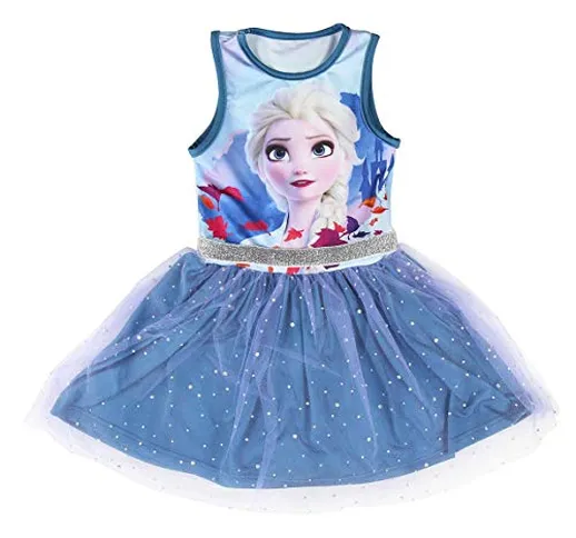 Disney, Frozen 2 Dress, Abito per Bambina, Design Elsa, Gonna in Tulle Tutu di Balletto 3D...