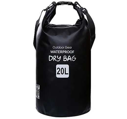 ZhaoCo Borsa Impermeabile, 5L/10L/20L/30L Dry Bag con Tracolla Regolabile Perfetto per Kaj...
