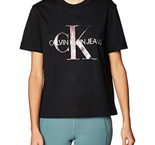 Calvin Klein New York Print Tee Camicia, CK Black, S Donna