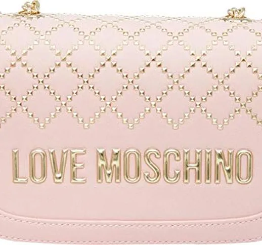 Love Moschino Borsa a tracolla piccola con borchie, colore rosa