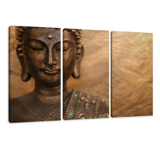 Quadro su tela buddha 160 x 90 cm 3 tele modello nr XXL 1041. I quadri sono montati su tel...