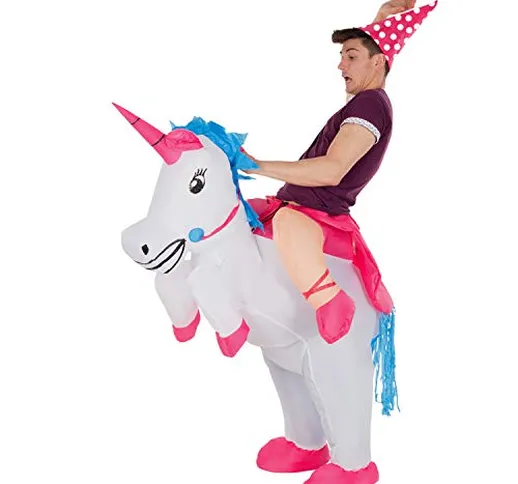 Costume Gonfiabile Adulto Cavalcare Di Unicorno Cavallo Magico Abbigliamento Uomo E Donna